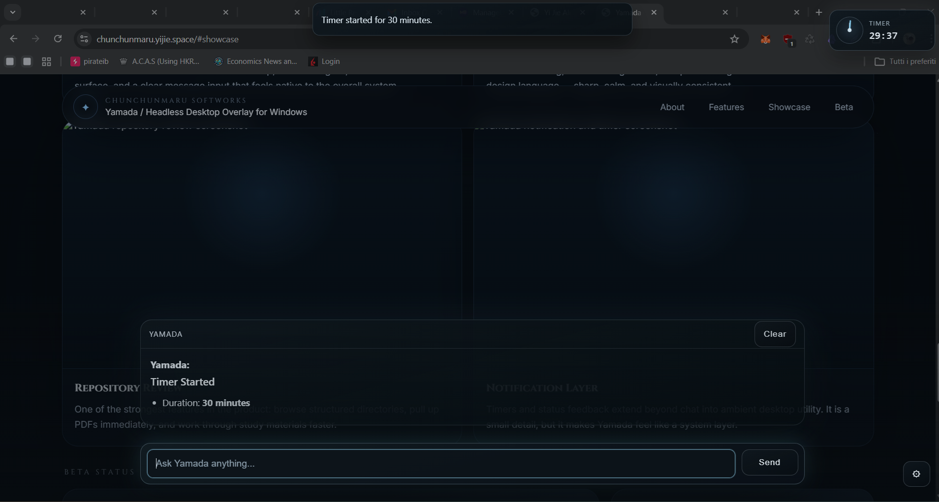 Yamada timer command with AI action confirmation